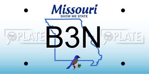 B3N Missouri License Plate
