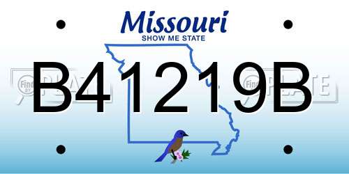 B41219B Missouri License Plate
