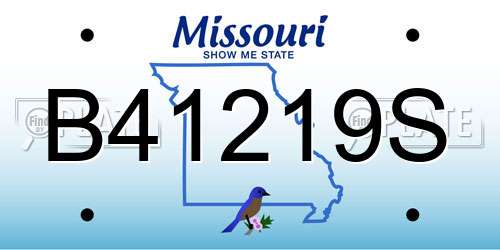 B41219S Missouri License Plate