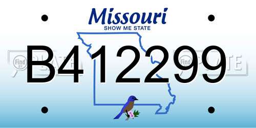 B412299 Missouri License Plate