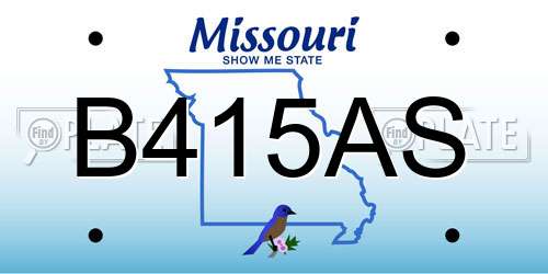 B415AS Missouri License Plate