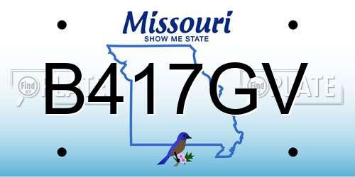 B417GV Missouri License Plate