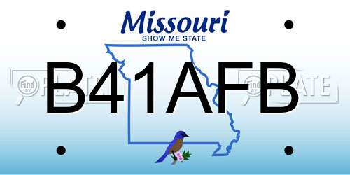 B41AFB Missouri License Plate