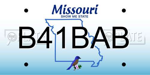 B41BAB Missouri License Plate