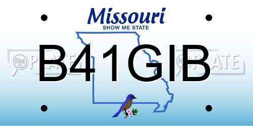 B41GIB Missouri License Plate