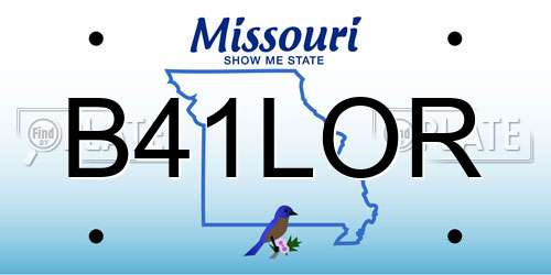 B41LOR Missouri License Plate