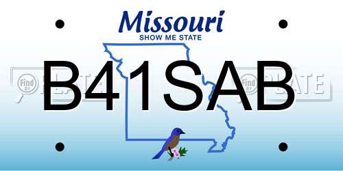 B41SAB Missouri License Plate