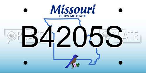 B4205S Missouri License Plate