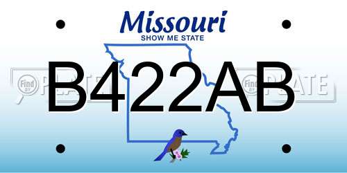 B422AB Missouri License Plate