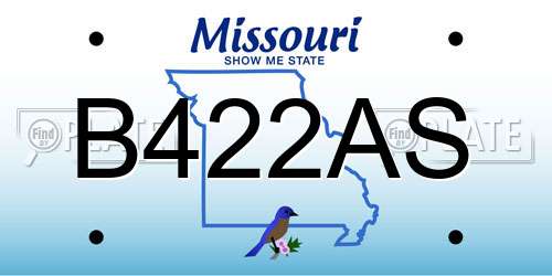 B422AS Missouri License Plate