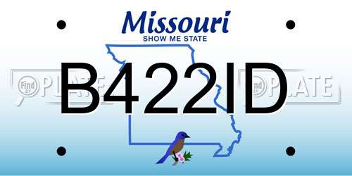 B422ID Missouri License Plate