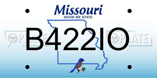 B422IO Missouri License Plate