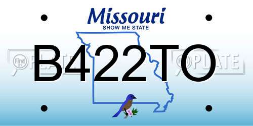 B422TO Missouri License Plate