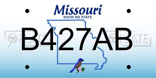 B427AB Missouri License Plate