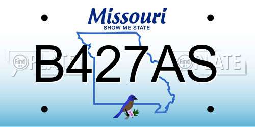B427AS Missouri License Plate