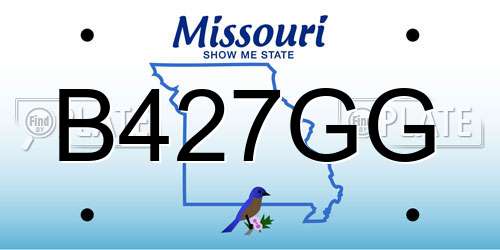 B427GG Missouri License Plate
