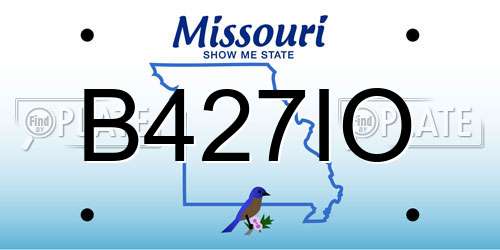 B427IO Missouri License Plate