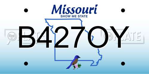 B427OY Missouri License Plate