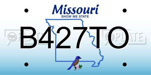 B427TO Missouri License Plate