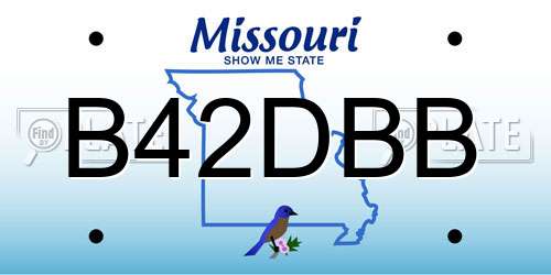 B42DBB Missouri License Plate