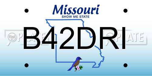 B42DRI Missouri License Plate