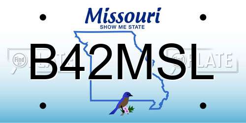 B42MSL Missouri License Plate