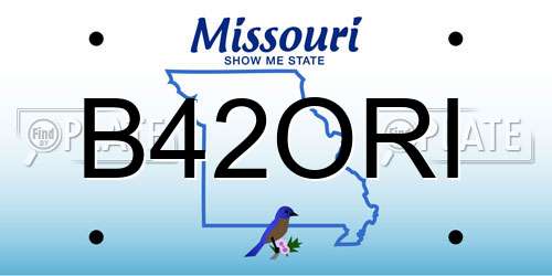 B42ORI Missouri License Plate