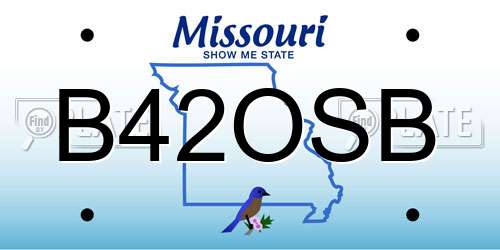 B42OSB Missouri License Plate
