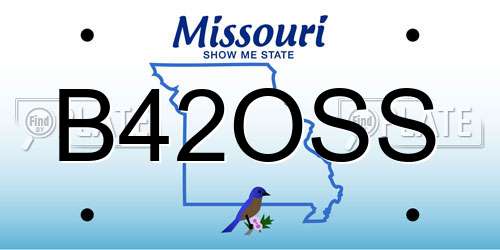 B42OSS Missouri License Plate