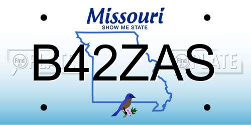B42ZAS Missouri License Plate