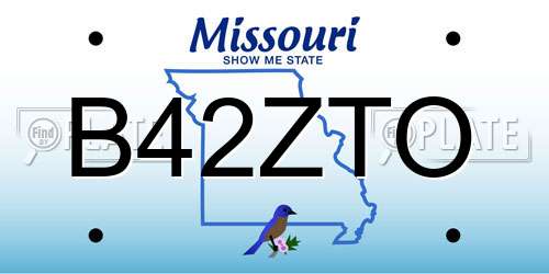 B42ZTO Missouri License Plate