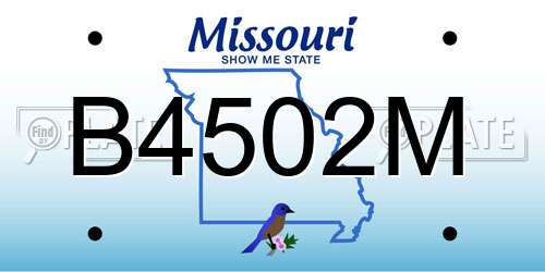 B4502M Missouri License Plate