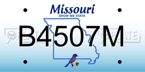 B4507M Missouri License Plate