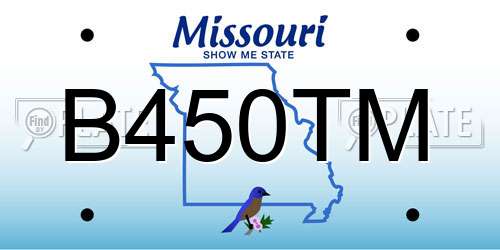 B450TM Missouri License Plate