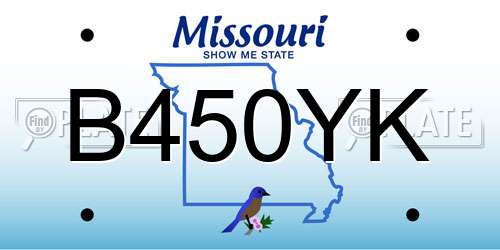 B450YK Missouri License Plate