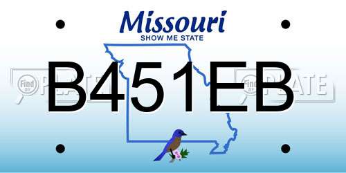 B451EB Missouri License Plate