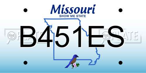 B451ES Missouri License Plate