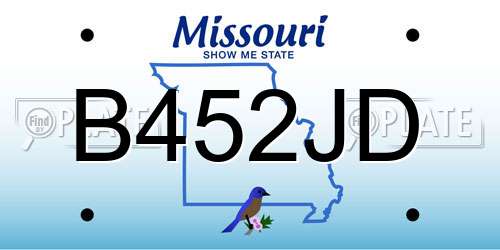 B452JD Missouri License Plate