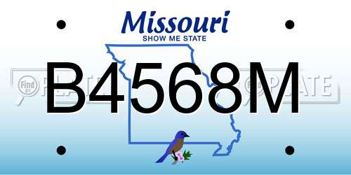 B4568M Missouri License Plate