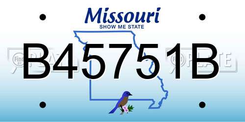 B45751B Missouri License Plate