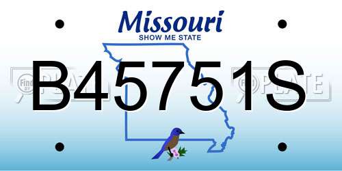 B45751S Missouri License Plate