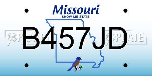 B457JD Missouri License Plate