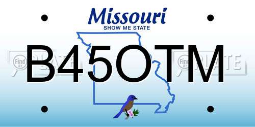 B45OTM Missouri License Plate