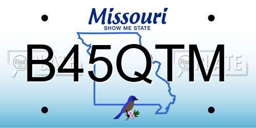 B45QTM Missouri License Plate
