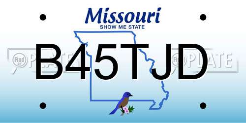 B45TJD Missouri License Plate