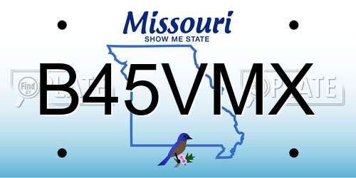 B45VMX Missouri License Plate