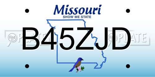 B45ZJD Missouri License Plate