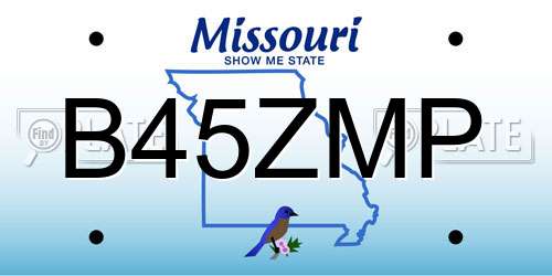 B45ZMP Missouri License Plate