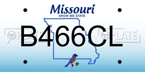 B466CL Missouri License Plate