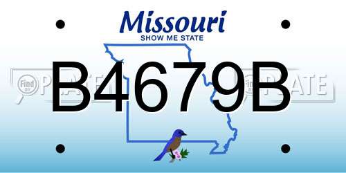 B4679B Missouri License Plate
